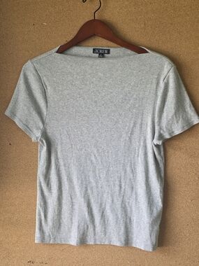 J.Crew XL Women’s Soft Gray Cotton Modal Tee Short Sleeve Ribbed Crew Neck